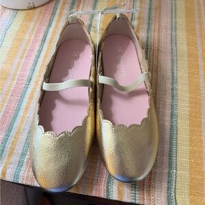 Carter's Metallic Gold Scallop Mary Jane with Pink Insole